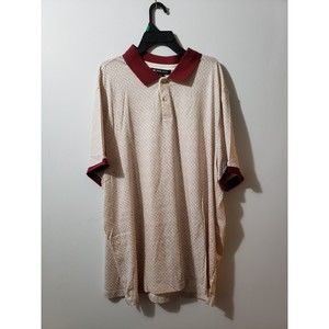 NWOT Michael Kors Burgundy Contrast Short Sleeve Polo Shirt Men's Size 2XL XXL